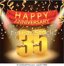 Let us know what's wrong with this preview of happy 35th anniversary by swift publishing. Vector Illustration Of Happy 35th Anniversary Celebration With Golden Confetti And Spotlight Canstock