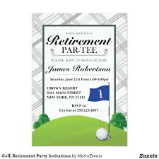 Pictures displaying the person's accomplishments and work history can mounted on a poster, shown on a monitor sitting on a. Golf Retirement Party Invitations Zazzle Com Retirement Party Invitations Party Invitations Retirement Parties