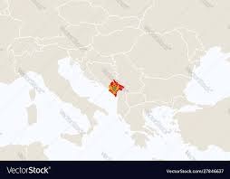 Montenegro On Europe Map Europe With Highlighted Montenegro Map Royalty Free Vector
