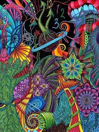 Fabulous Black Background Bright Colors Psychedelic Art Art Colorful Art