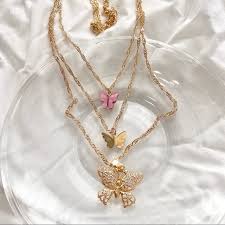 Download Jewelry New In Butterfly Charm Layered Necklace Poshmark