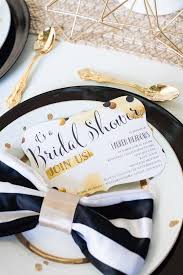 Black And White Bridal Shower Ideas Black White Gold Geometric Bridal Shower Kara S Party Ideas Geometric Bridal Shower Gold Bridal Showers Bridal Shower