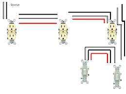 This diagram shows the wiring arrangement for a 3 way switched outlet. 3 Receptacles 1 Is Split Controlled By 2 3 Way Switches Doityourself Com Community Forums