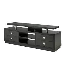 Enjoy free shipping on the perfect complement to your modern farmhouse décor and a relaxing night in, this tv stand is. Brassex 66 In Tv Stand With 4 Drawers And 2 Open Storage Shelves Black 172142 Rona