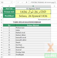Kalender Hijriah Excel Belajar Microsoft Excel Kalender