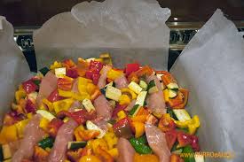 Straccetti di pollo e patate al forno. Burro E Alici Pollo Con Verdure Al Cartoccio