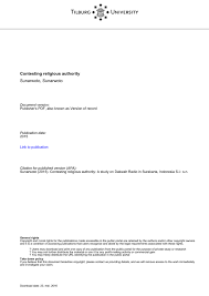 Tilburg University Contesting Religious Authority Sunarwoto Sunarwoto