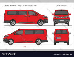 Toyota Proace Passenger Long Van L3 2016 Present Vector Image On Vectorstock Renault Master Van Graphic Designer Portfolio