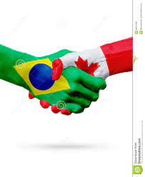 Deixa de estar sujeito ao calor do brasil para ficar a aguentar o calor dos estados unidos ou do canadá! Bandeiras Paises De Brasil Canada Conceito Do Aperto De Mao Da Amizade Da Parceria Foto De Stock Imagem De Friendship Bandeira 89373420