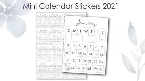 Download 2021 and 2022 pdf calendars of all sorts. Free Printable 2021 Mini Calendar Stickers For Your Planner The Printable Collection