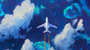 Among The Clouds 19201080 Art Wallpaper Plane Drawing Sky Painting
