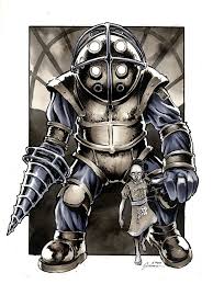 Bioshock Big Daddy And Little Sister Drawing Big Daddy Little Sister By Danielgovar On Deviantart Bioshock Art Big Daddy Little Sisters