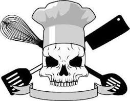 Tatuje de calavera con dos cuchillos con gorro de chef. Pin En Calacas