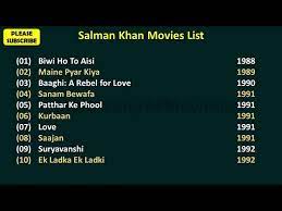 There are many other movies that he had done during this phase. Salman Khan Movies List Youtube