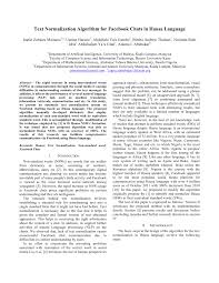 Pdf Text Normalization Algorithm For Facebook Chats In Hausa Language