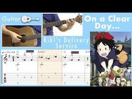 On A Clear Day Kiki S Delivery Service Easy Guitar Youtube On A Clear Day Easy Guitar Guitar Youtube