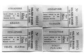 Special Tickets Prepared By The Malayan Railways For Use On Ticket Malaysian Railway