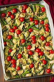 Sheet Pan Pesto Chicken With Asparagus Tomatoes And Walnuts Sheet Pan Dinners Recipes Sheet Pan Recipes Sheet Pan Cooking
