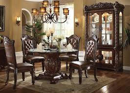 Roundhill furniture cylina glass top round dining table with 4 chairs. Acme 62010 Vendome Round Formal Dining Room Set With Glass Table Top Dallas Designer Furniture