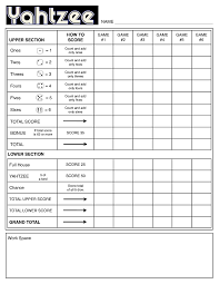 printable yahtzee score sheets card