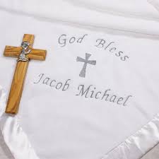 Personalized Embroidered Boy Girl Christening Blanket Bibsetc Com