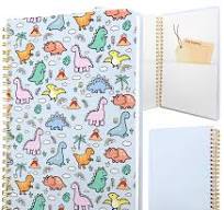 Amazon.com : Stanoha Cute Spiral Notebook journal A5 Aesthetic Pretty  Floral Design for Women Girls Kawaii with Pocket, 8.5 x 5.7 inch, Blue  Dinosaur ...