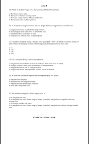 Price also equals average revenue, which is total revenue divided by quantity. Solved Page 8 30 Which Of The Following Is Not A Charact Chegg Com