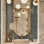 White and Gold Shower Tile
