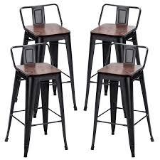 Check spelling or type a new query. Alunaune 26 Metal Bar Stools Set Of 4 Counter Height Barstools Industrial Counter Stool With Wood Top Low Back Matte Black Buy Online In Czech Republic At Czech Desertcart Com Productid 172027636