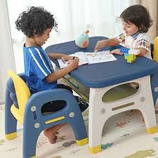 Tinygeeks Table And 2 Chairs Set Dinosaur Series Safe For Children Kids Activities Table Kids Activity Table Kids House Activity Table