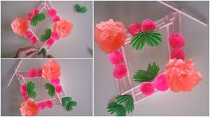 You can see in the figure. Easy Paper Flower Wall Hanging Diy Paper Craft Simple Home Decor