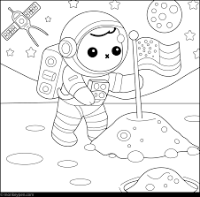 Astronaut on the Moon | Free Coloring Pages for Endless Fun