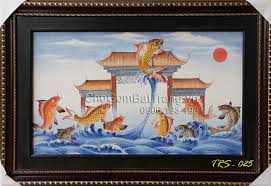Ý nghĩa cá chép vượt vũ môn hóa rồng. Tranh Sá»© Ca Chep VÆ°á»£t VÅ© Mon