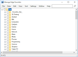 Exporting edge browser favorites to an html file. Manage Edge Favorites
