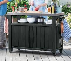 Keter Unity Bbq Storage Work Table Bbq Table Outdoor Kitchen Outdoor Buffet