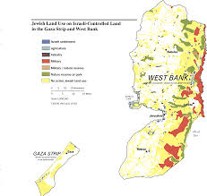 The gaza strip has on its west coast the area of israel occupied by egypt. Map Of Of Jewish Land Use On Israeli Controlled Land In Gaza Strip And The West Bank Mapa Owje Com