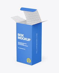 Opened Paper Box Mockup In Box Mockups On Yellow Images Object Mockups