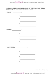 Anagramme Und Weitere Worter Finden Sprache Logopadie Gedachtnistraining Senioren Sprache
