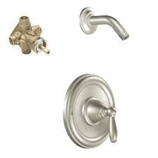 Moen Brantford Single Handle 1 Spray Posi Temp Shower Faucet Trim Kit With Valve In Brushed Nickel Valve Included T2152nhbn 2520 Moen Brantford Shower Faucet Moen