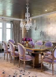 To give your dining room a glamorous update, include metallic and glossy finishes as they reflect light well. 4 Glamorous Dining Rooms With Metallic Accents And Decorative Rugs