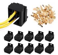 Amazon.com: Zufoty 10PCS Relay Base Holders, 12V/24V 30A-80A Socket Holder  Connector, 5 Pin Base Socket With 50PCS 6.3mm Terminals Electrical Wire ...