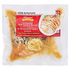 Wegman\'s 6 person turkey dinner cooking instructi. Wegmans Boneless Seasoned Half Turkey Breast In Homestyle Gravy Cook In Bag Wegmans