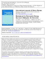 No 8, jalan 33/157a, kemuning avenue, kota kemuning,, shah alam, selangor, malaysia. Pdf Biomass As The Renewable Energy Sources In Malaysia An Overview Wan Azlina Wan Ab Karim Ghani Academia Edu