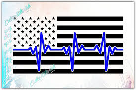 Download Heartbeat American Flag Police Grafik Von Svgcrafters Creative Fabrica PSD Mockup Templates