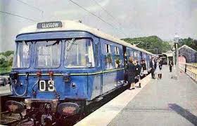 Taken From Br S Publicity During The 1960s Is This Blue Train At An Unknown Scottish Station Following The Serious Reliability Issues Blue Train Train Glasgow