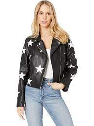 Blank Nyc Black And White Star Jacket In The End Game Leather Jacket With Hood Cropped Faux Leather Jacket Leather Jackets Women