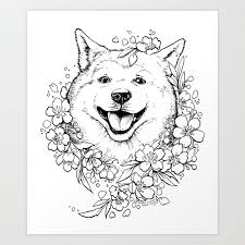 Color Me Canine Shiba Inu Art Print By Shygirlstudio Society6