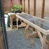 I also needed to shorten the shelf a bit and i still needed to cut 4 holes in the wood to accommodate 4 flower pots. 1