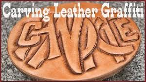 1 pcs carving letter seal for leather craft letters. Leather Craft Carving Leather Graffiti Lettering Tutorial Art Bruce Cheaney Leathercraft Youtube