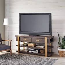 Better Homes Gardens Lana Modern 3 In 1 Tv Console For Tvs Up To 70in Toasted Brown Ash Finish Walmart Com Home Tv Stand Better Homes
